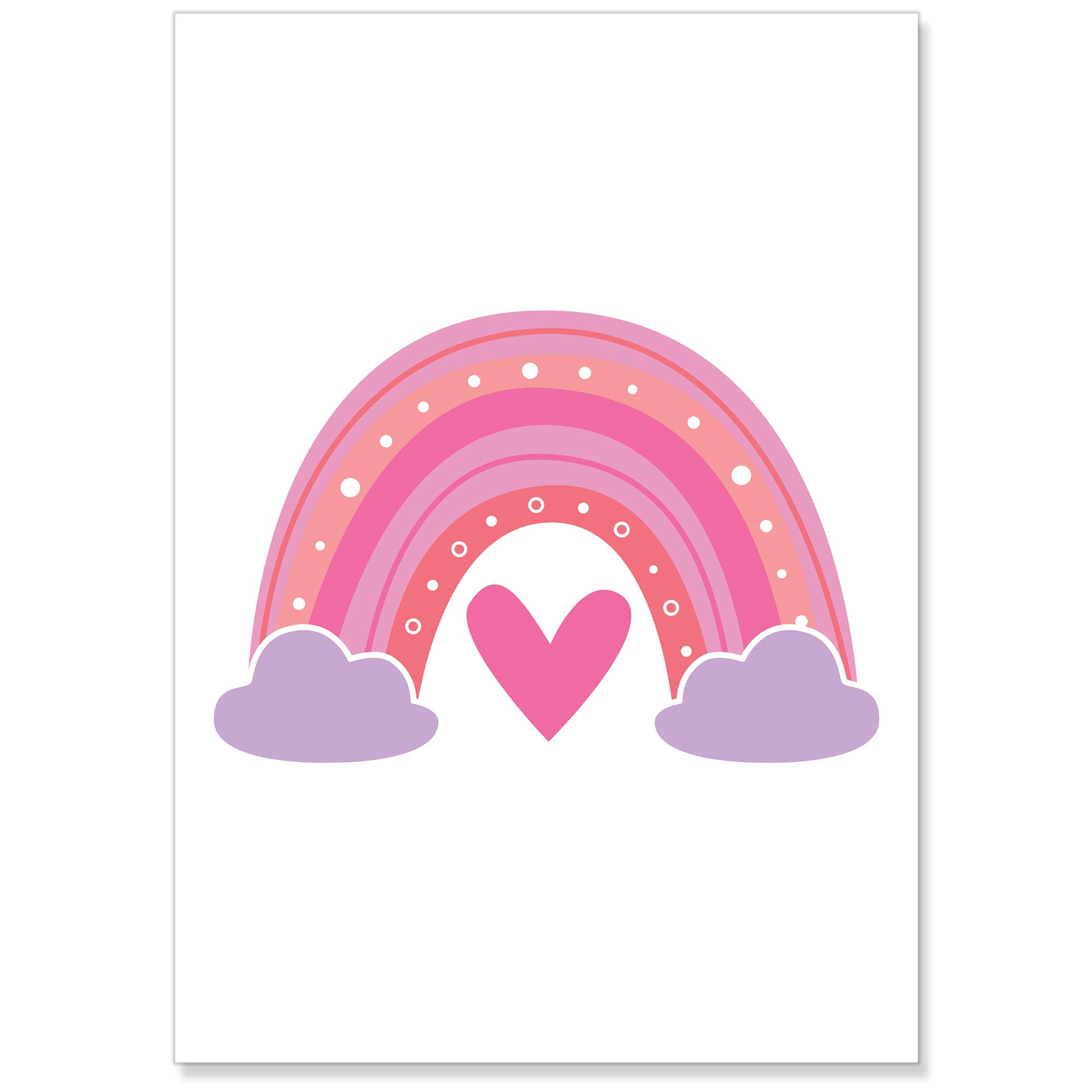 PREMYO 3 Affiche Décoration Murale - Décoration Chambre Bébé Fille - Alphabet ABC Arc-en-ciel Rose Papier Épais A4
