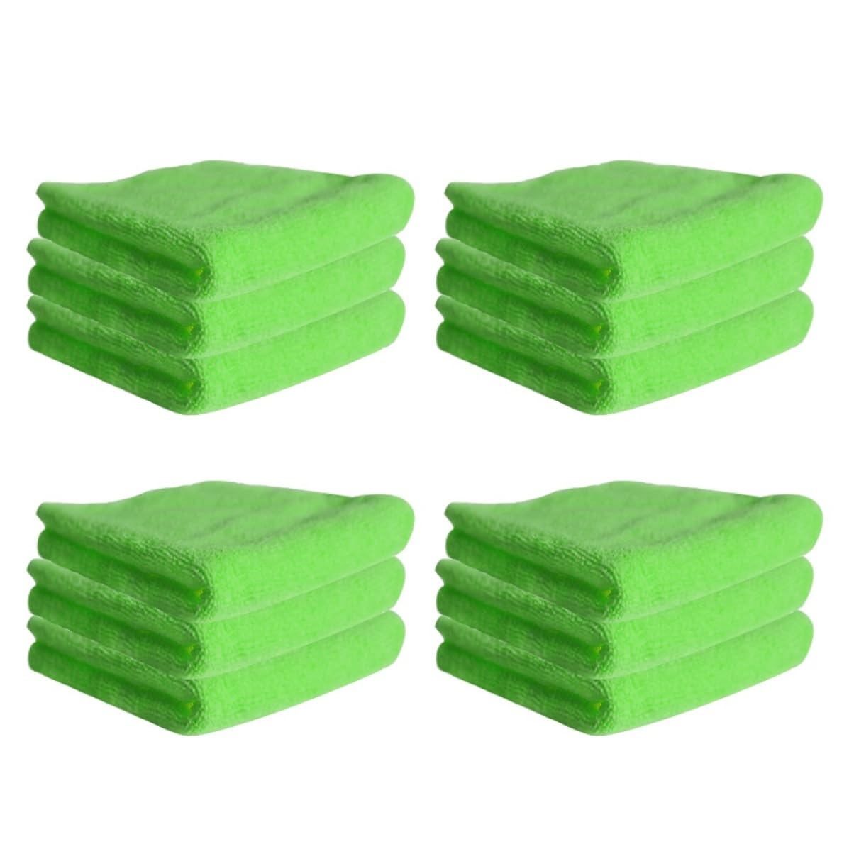 Zerodeko Panni per Pulizie in Microfibra 12 Pezzi, Verde, per Cucina