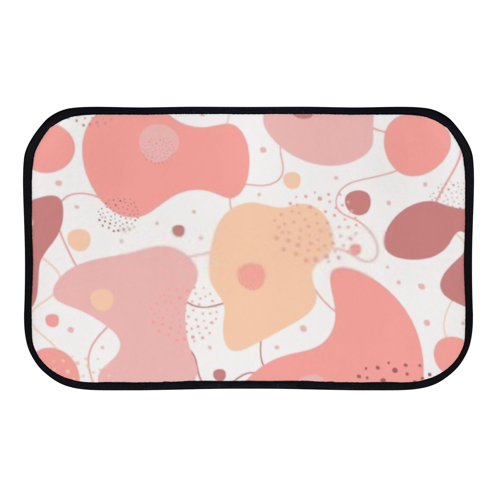 Nuansexi Bathroom Rugs Abstract Shapes Pattern Pink Colors Floor Mats Non Slip Bathmat Doormat Tub Mat Coral Velvet Absorbent Entrance Carpet Mats Machine Washable Bedroom Decor
