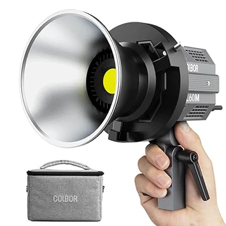 COLBOR CL60M COB Video Light,Colbor CL60 M 65W Daylight 5600K,CRI97+,7 Light Effects with APP Control