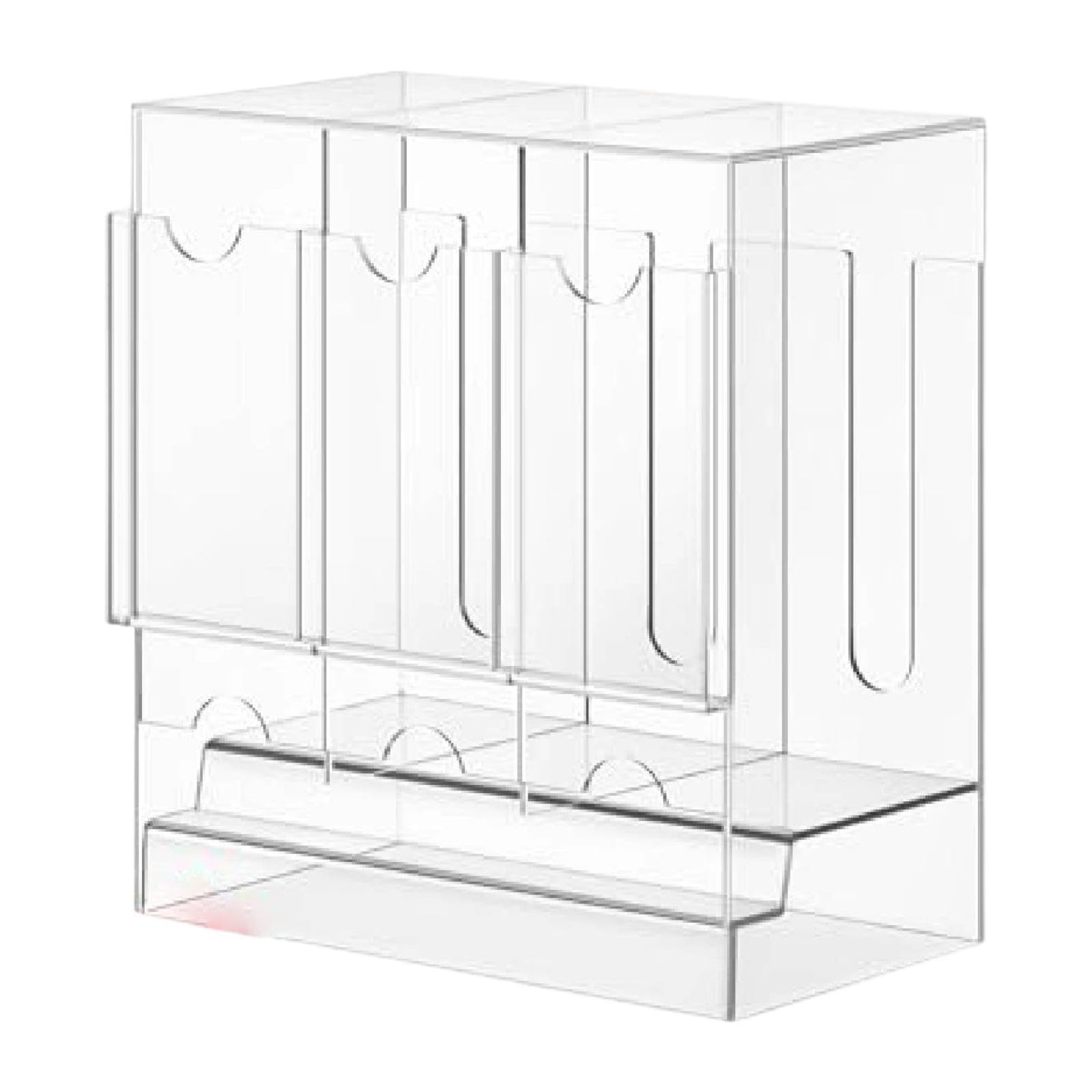 Distributeur de Boosters Vitrine Cartes Organiseur Présentoir Boîte Rangement Acrylique Stabilité Quotidienne et Compartiments Adaptés Au Bure, Transparent, 3 Emplacements