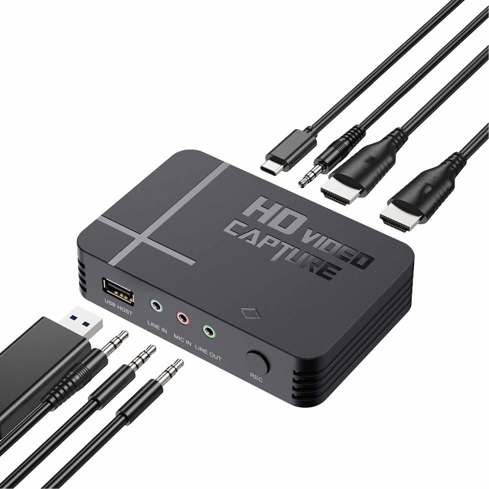 Annadue Tarjeta de Captura, Dispositivo de Captura de Vídeo USB HDMI, Grabadora de Vídeo 1080P 30 Fps para Juegos, Radiodifusión, Videoconferencia