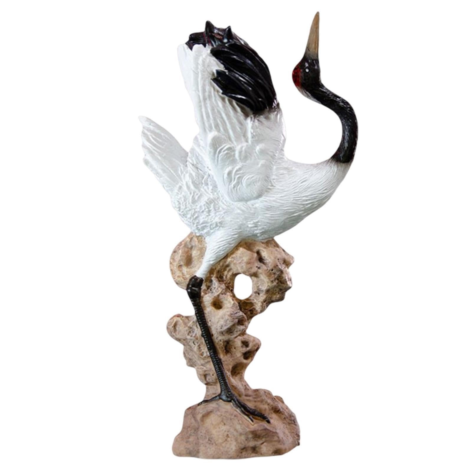 Mophrati Resin Dance Garden Sculptures Resin Bird Statues Crane Shape Statue Decor Living Room Ornaments Art Housewarmings Resin Bird Statues Home Decorations Landscape, Dance