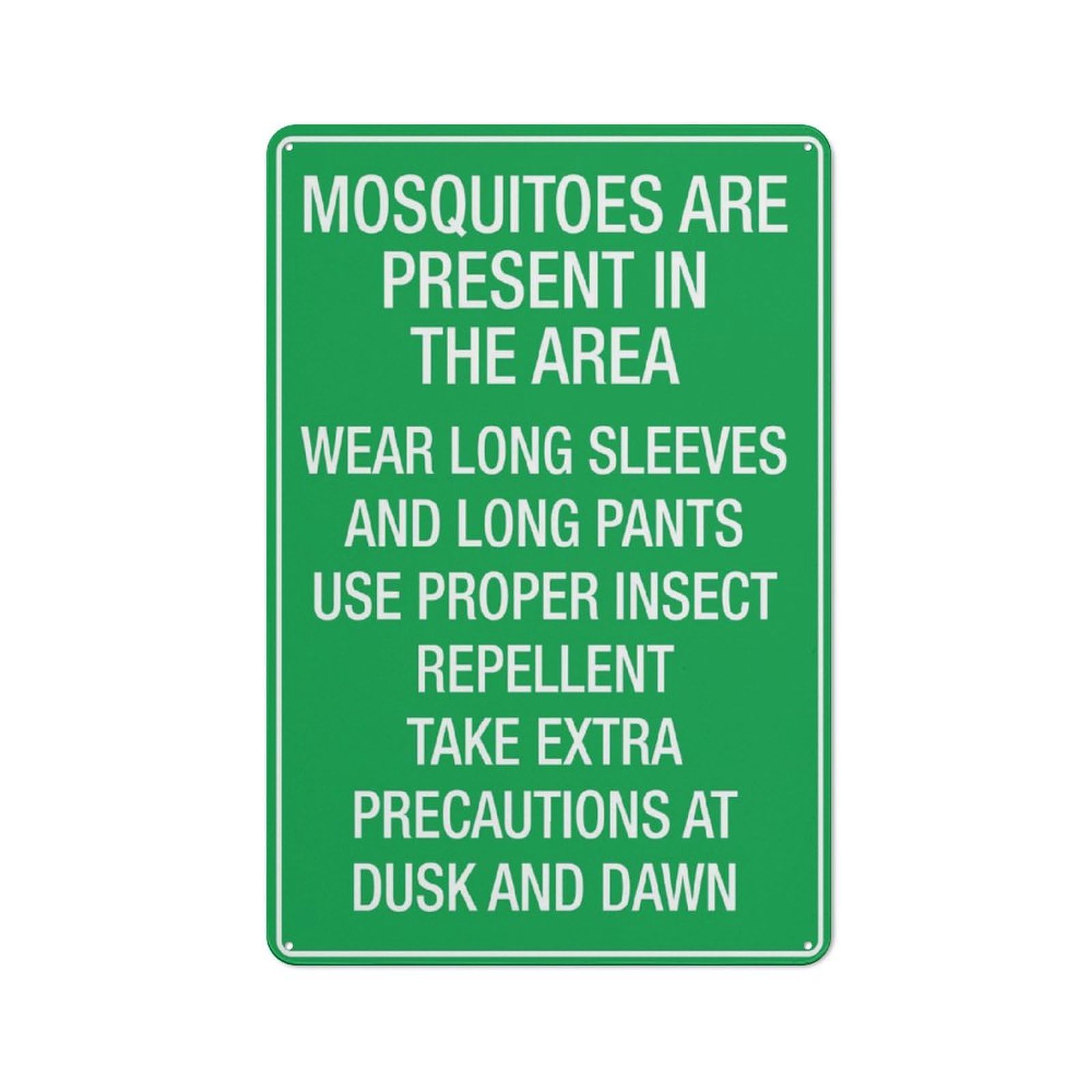 Mosquitoes Are Present In The Area Sign, 8x12 Inch UV-Printed Rust-Free Aluminum Yard Sign for Home, Business, Driveway Alert