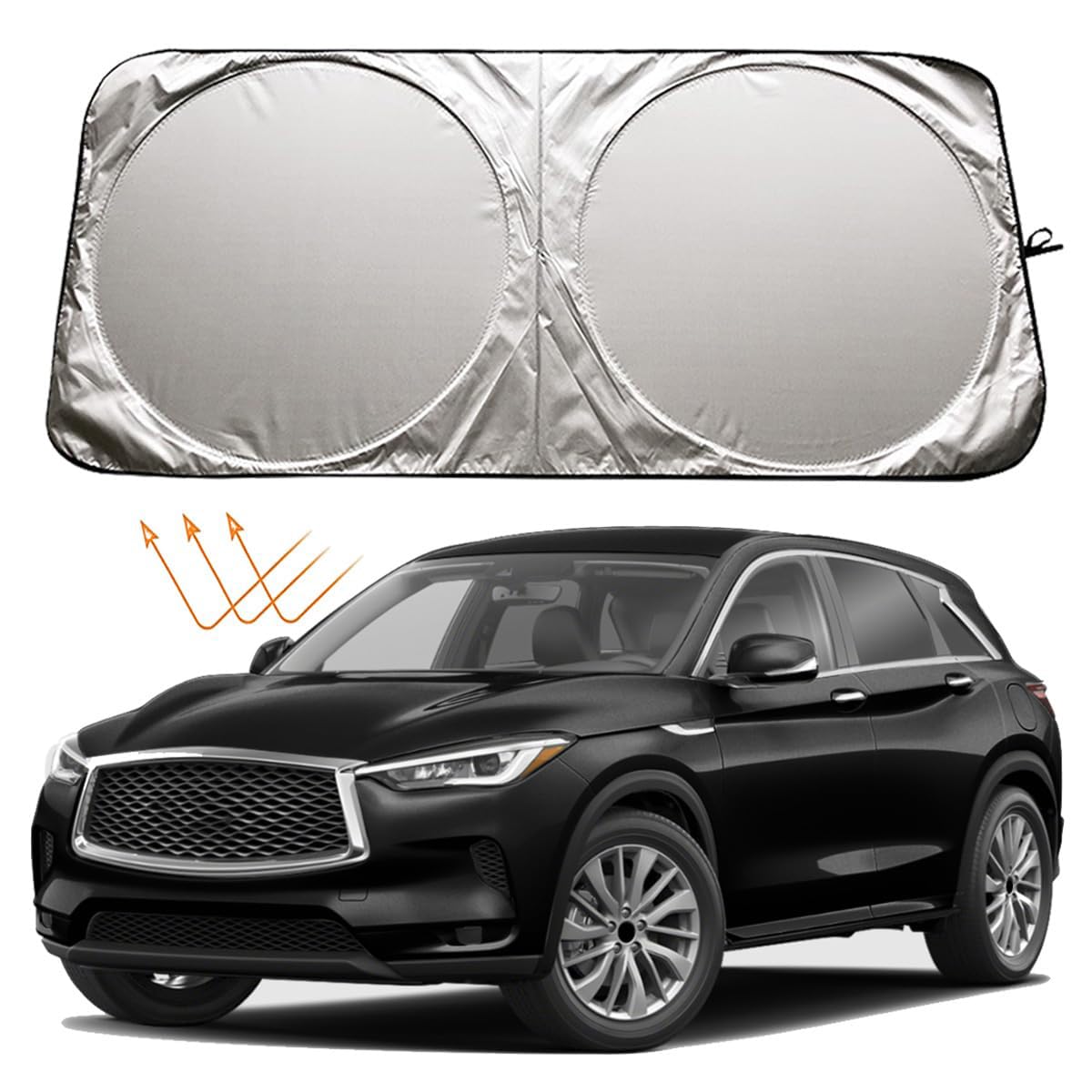 Windshield Sun Shade for Infiniti QX50 Q50 Q60 Q70 QX55 QX56 QX70 QX30 QX4 Q90L Q Series Accessories, Car Front Window Sunshade Sun Visor Shield for EX FX G M Series Sun Protection