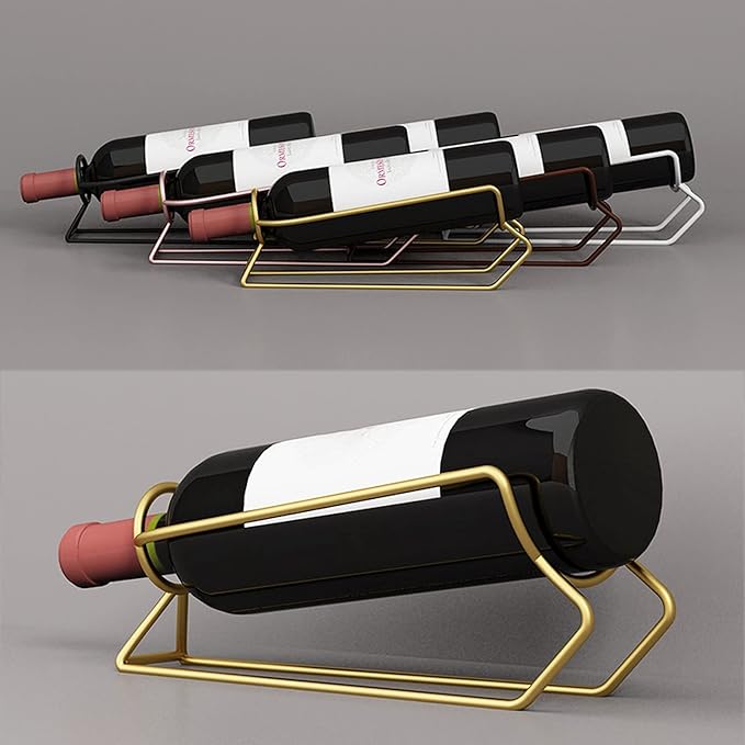 Soporte para botellas de vino de metal y madera para 1 botella miniatura 4
