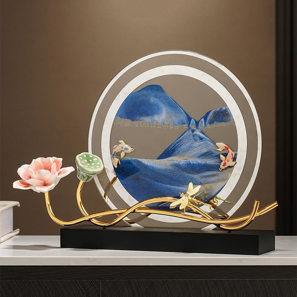 Wystrój domu na stole Feng Shui obejmuje japońską medytację, wystrój wnętrz Zen do biura, salonu lub sypialni Ozdoby rzemieślnicze Dekoracja domu Dekoracja Feng Shui,Green,A