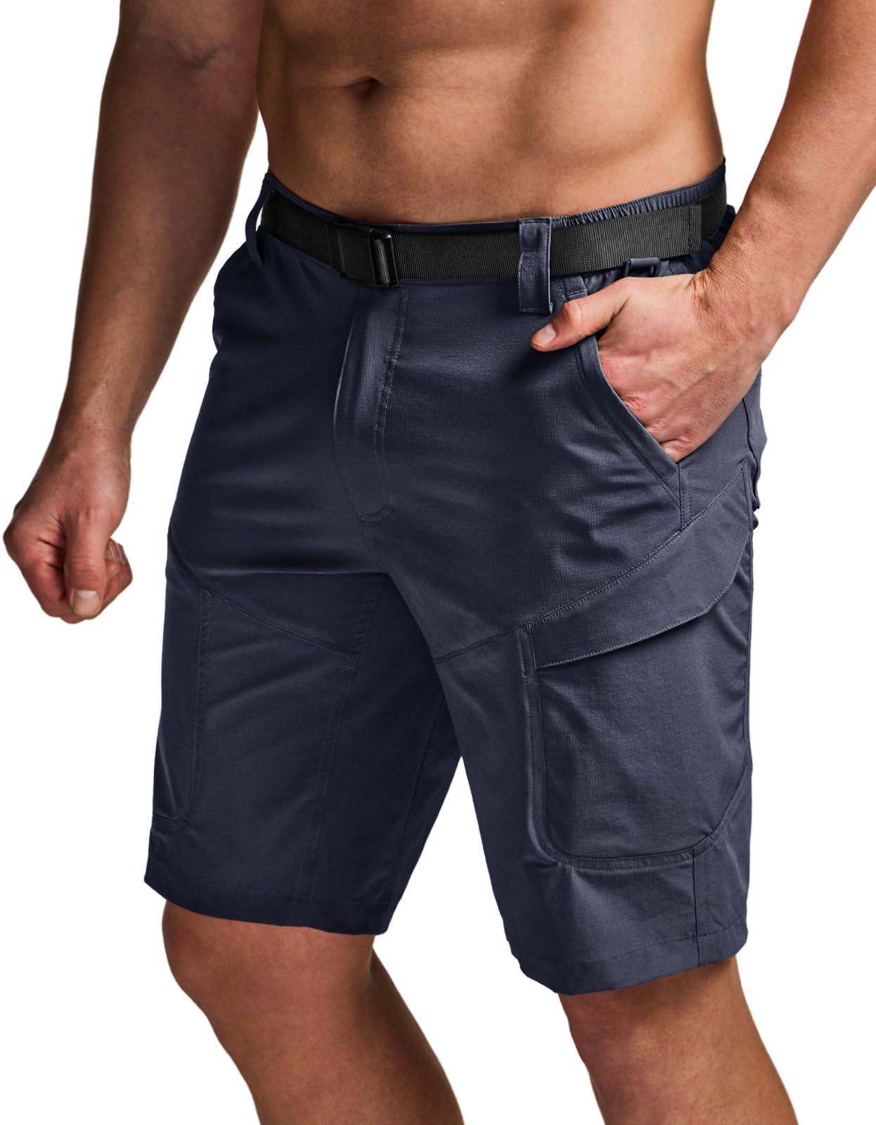 CQR Men's Quick Dry Stretch Hiking Cargo Shorts, Lightweight Water Resistant Tactical Casual, Golf & Outdoor with Pockets