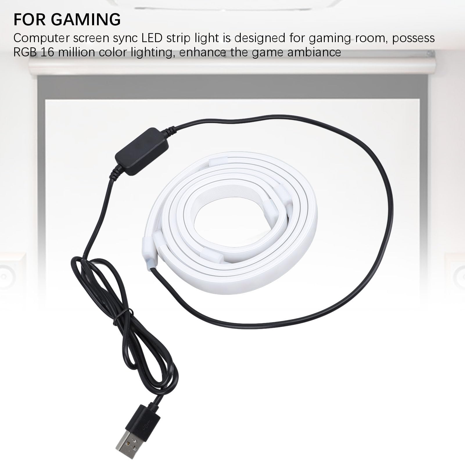 Fockety Retroiluminación LED para TV, Tira de Luces LED que Cambian de Color con Sincronización de Música RGB con 71 Cuentas de Lámpara, Luces LED para TV para Pantallas de 34 Pulgadas