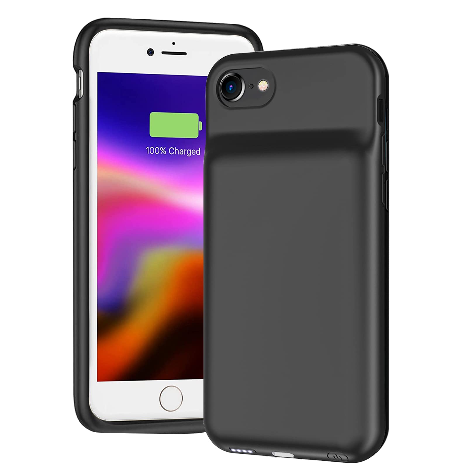 Battery Case for iPhone 8/7/6s/6/SE 2020(2nd Generation),6500mAh Portable Charger Case Rechargeable Battery Pack Charging Case Compatible with iPhone SE 2020(2nd Generation)/8/7/6s/6 (4.7 inch)-Black