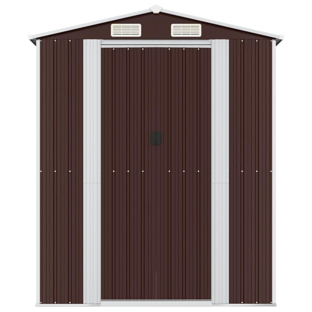 Générique Abri de Jardin Marron foncé 192x191x223 cm Acier galvanisé,Maison & Jardin,Pelouses & Jardins,Vie en extérieur,Structures extérieures,Cabanes & abris de Jardin,3147460