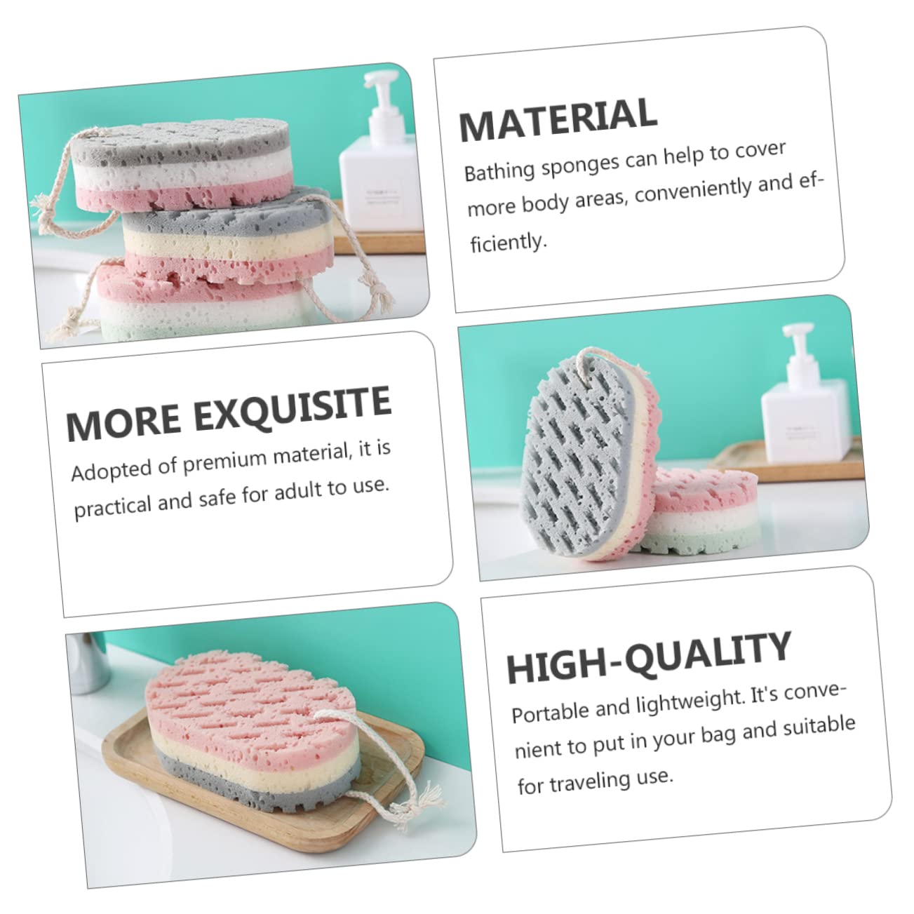 Angoily 18piezas Esponjas De Baño Exfoliantes Para Adultos Esponjas De Limpieza Suaves y Absorbentes Aleatorios