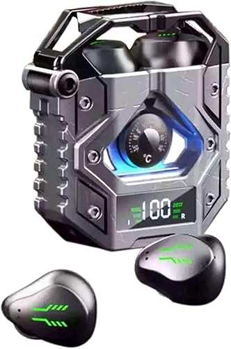 StitchGreen H09 Auriculares inalámbricos Bluetooth 5.3 con banco de energía integrado, cancelación de ruido ambiental, IPX7 impermeable, sonido