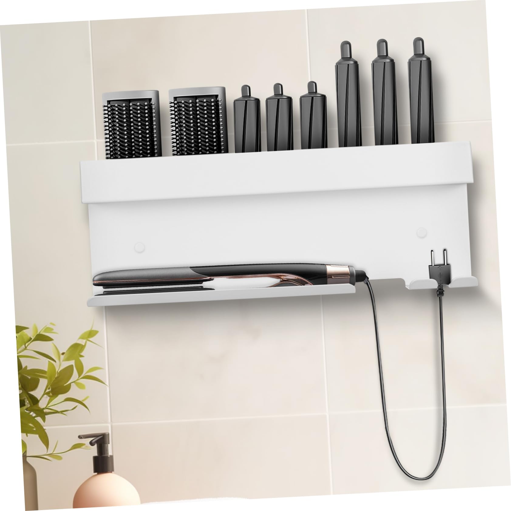 Cabilock soporte para secador de pelo Monte del secador de pelo organizador de secador de pelo estante para secador de pelo en el baño gancho secador de pelo material de aluminio