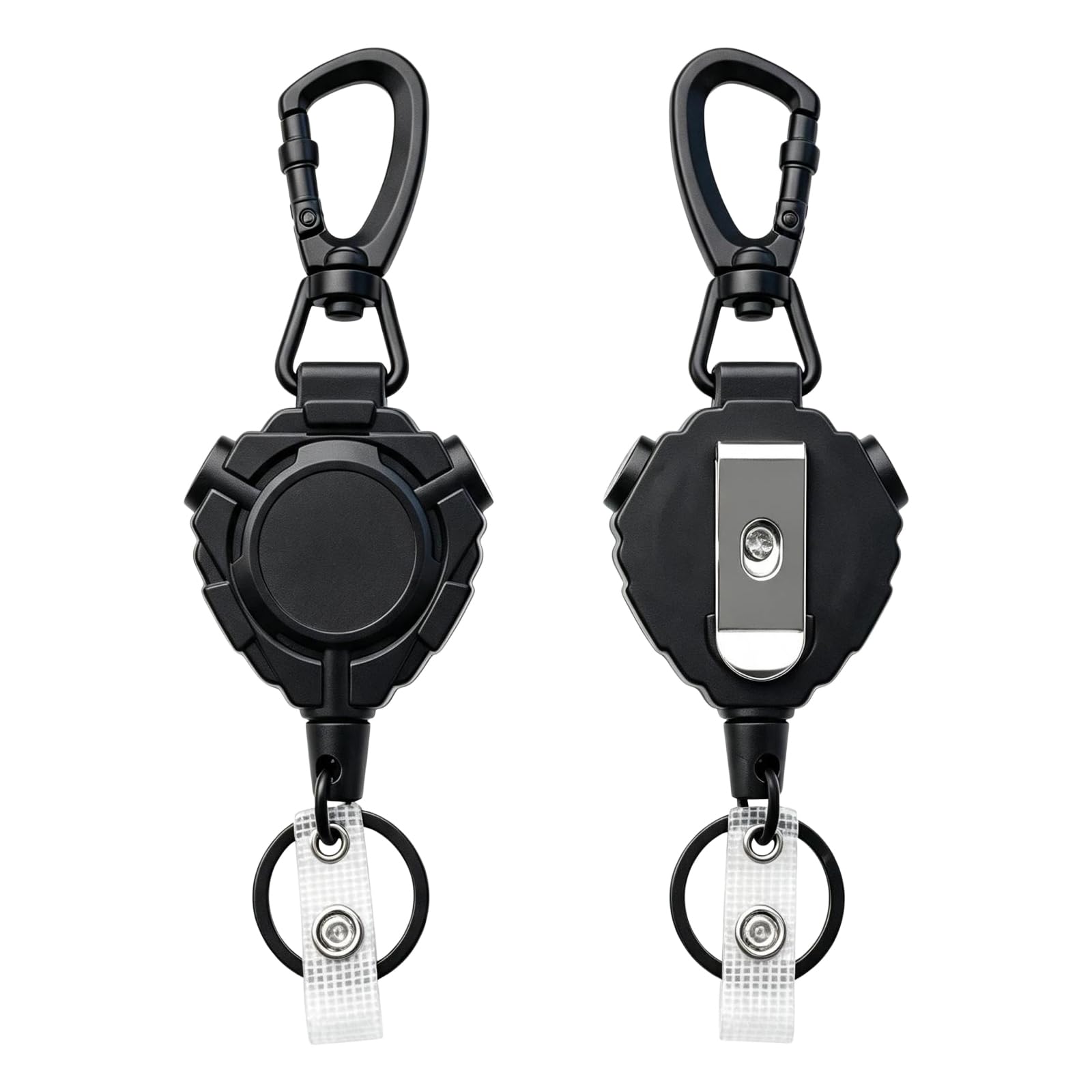 VINSPIRE Retractable Keychain, Retractable Lanyard 31.8" Steel Cord, 2 Pack
