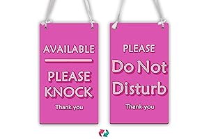 Do Not Disturb Sign For Home Office, 'Please Knock' Sign (Pink)