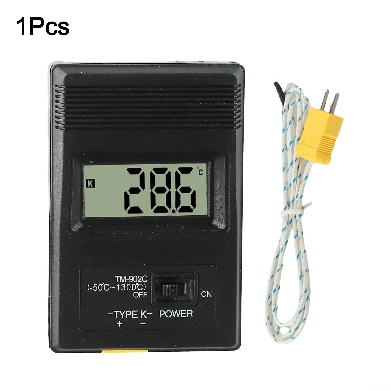 TM-902C Thermomètre numérique LCD avec sonde thermocouple de type K Réponse rapide haute précision Noir