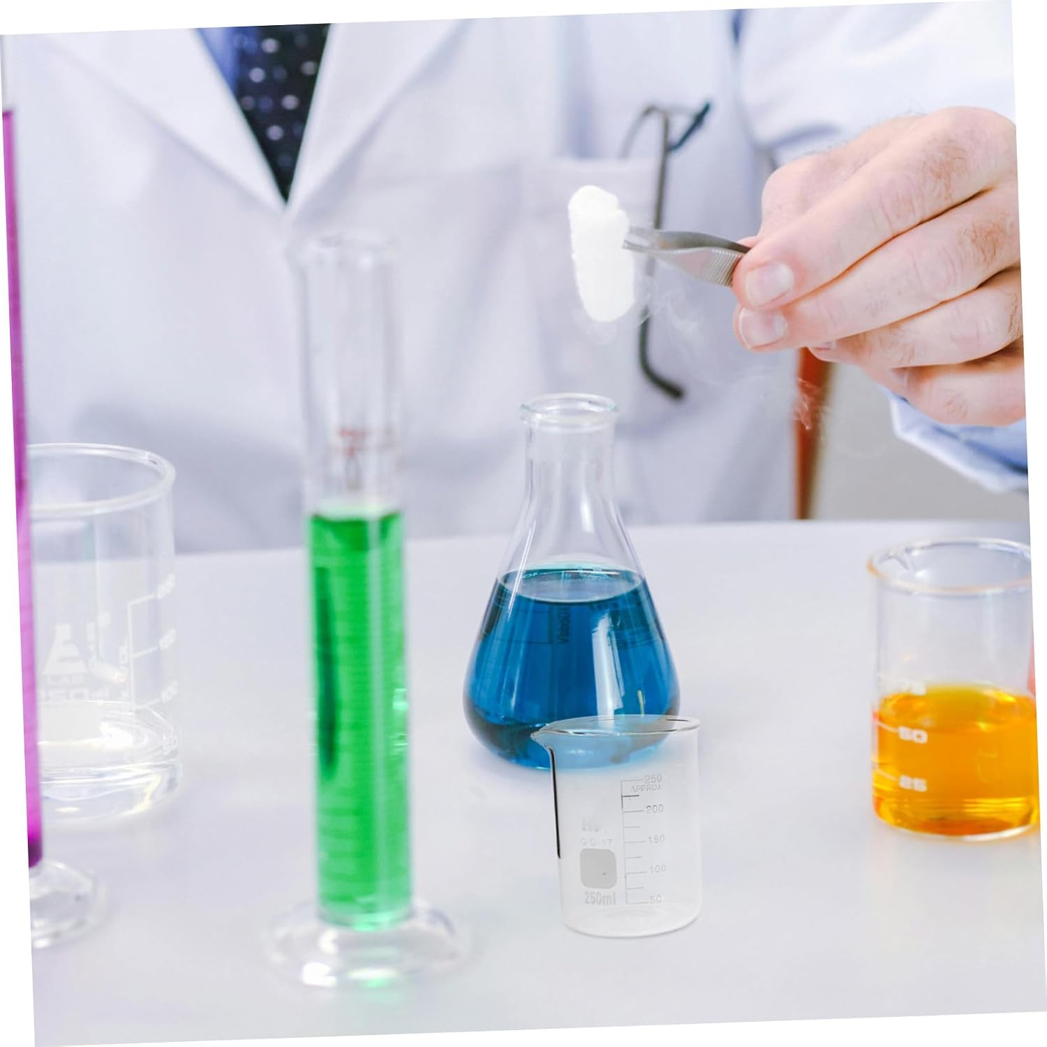 4pcs Glass Beakers Set 10ml 25ml 50ml 100ml for Labs