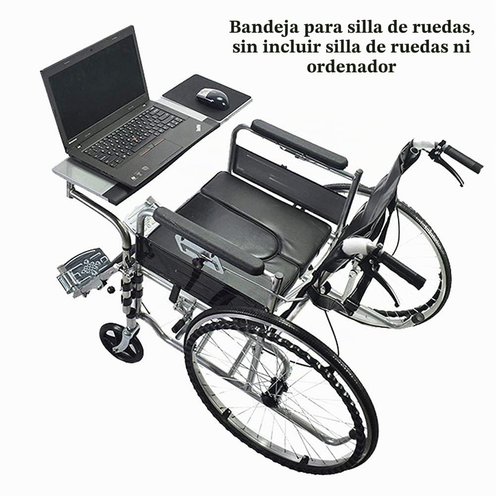 Bandeja ajustable para silla de ruedas, escritorio ergonómico para leer, comer y descansar, mesa universal extraíble para silla de ruedas, altura y distancia ajustables