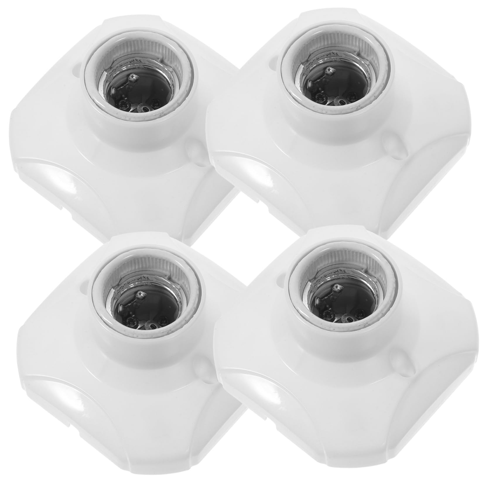 DECOMELODY 4Pcs Screw Lamp Holder Square Light Base with Screw Terminals Versatile Pottery and Porcelain Design for Home Hallway