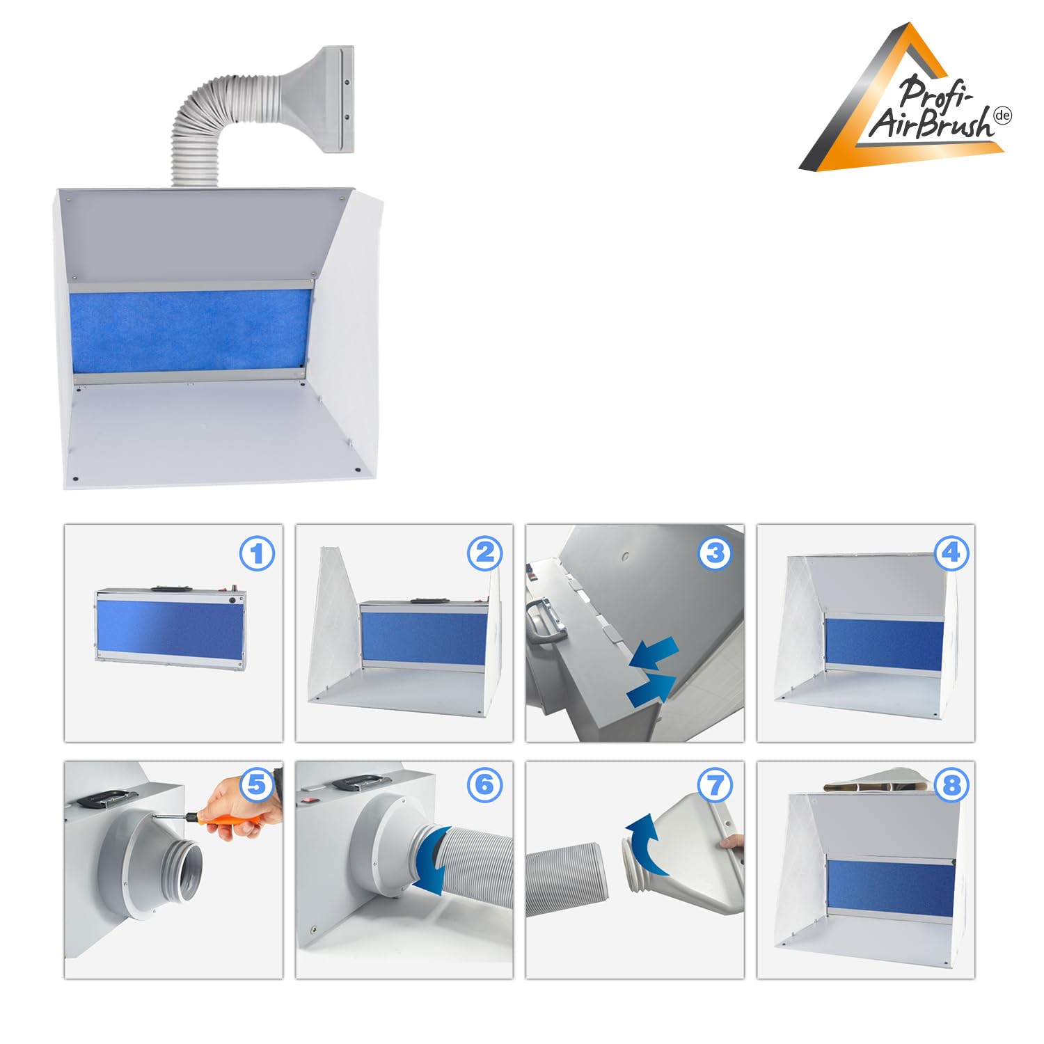 AMUR Cabine de Peinture Aérographe Hobby 3 Système d'Extraction Efficace Silencieux pour Maquettes Modélisme Pliable