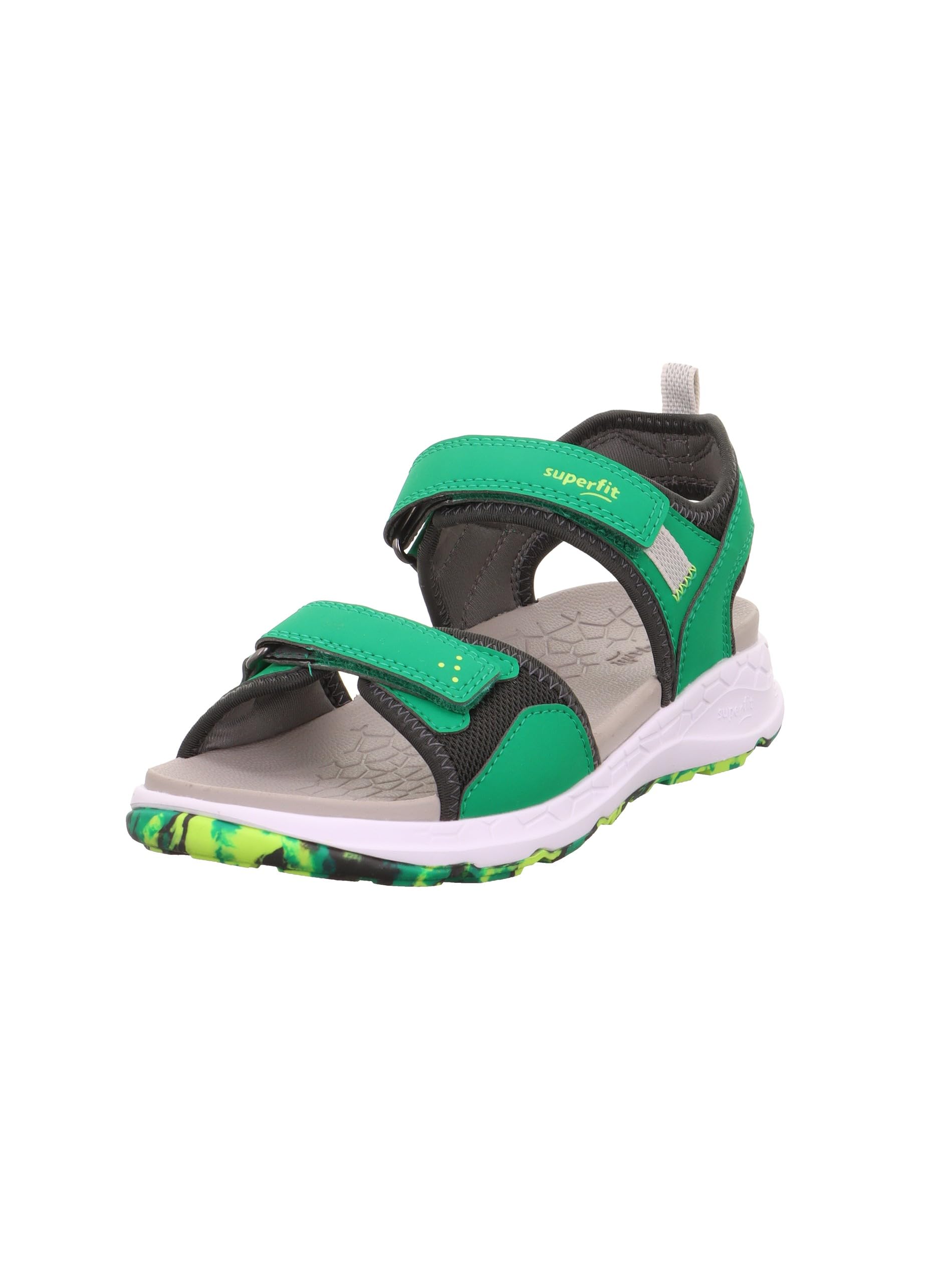 Superfit Boys Criss Cross Sandals, Green Yellow 7000, 12 UK Child