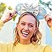 ODOCARE Glitter Handmade Mouse Ears Headband for Women and Ladies, Minnie Ears Costume Accessories(Blue castle)