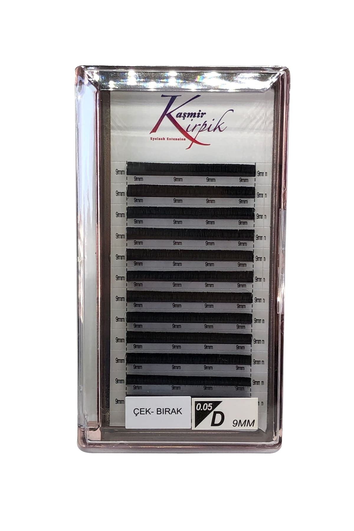 Kaşmir Kirpik Çek- BIRAK D Kıvrım 0.05 mm 9 numara tek boy kirpik