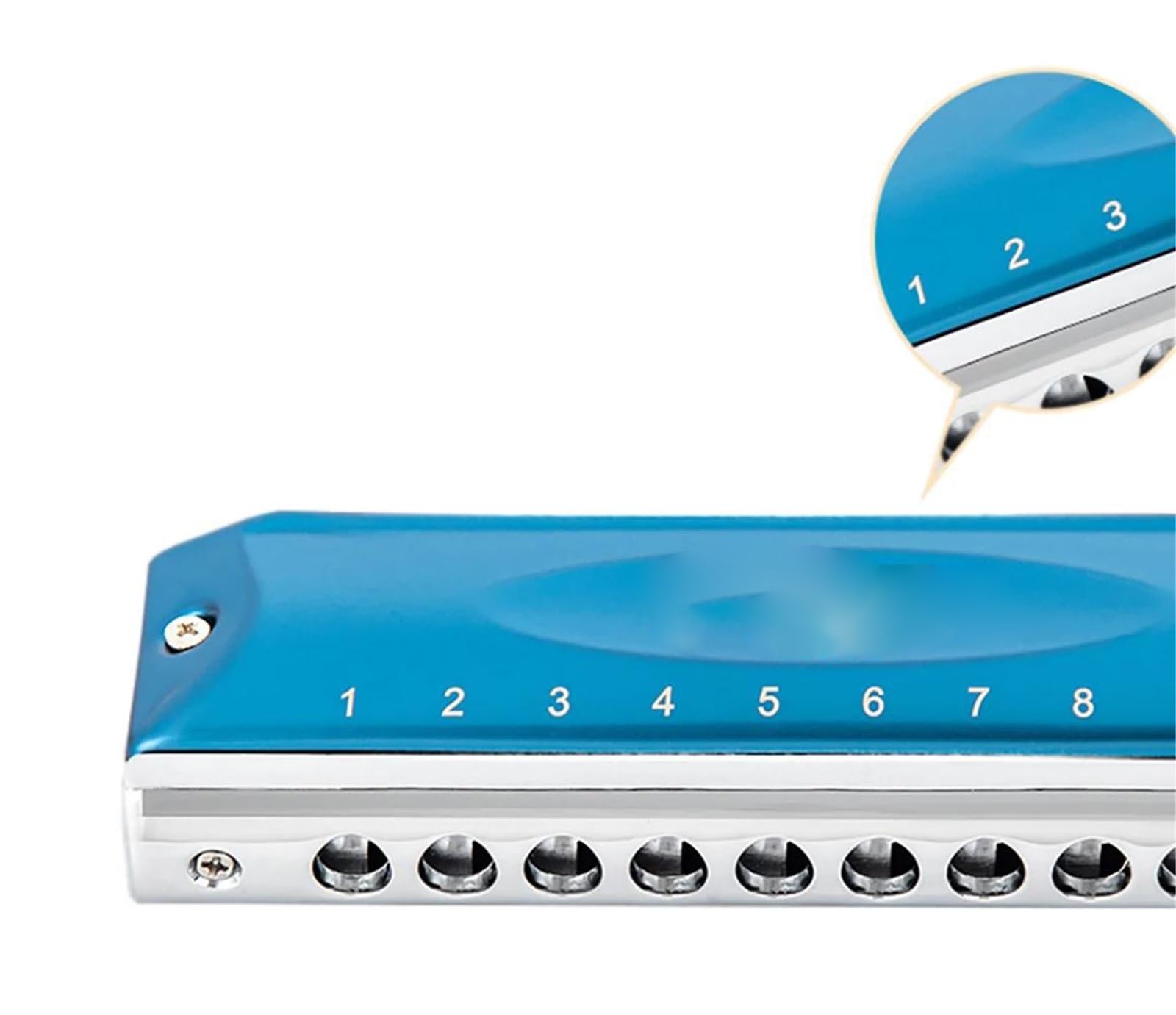 Armonica Blues Tasto C Dell'armonica Cromatica A 10 Fori | Armonica cromatica a 10 fori chiave C professionale per principianti(Blue)