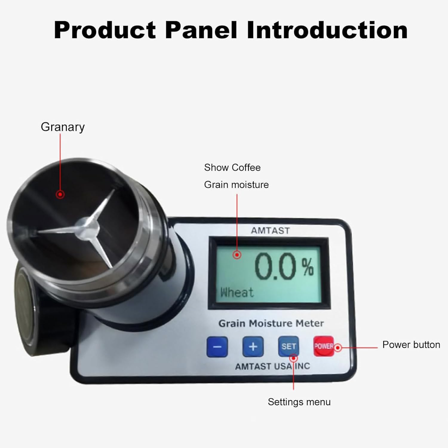 LQQYJSM Portable Grain Moisture Tester, Grain Moisture Meter Grain Humidity Detector with ATC Professions Digital Moisture Tester, Moisture Content Analyzer LCD Display
