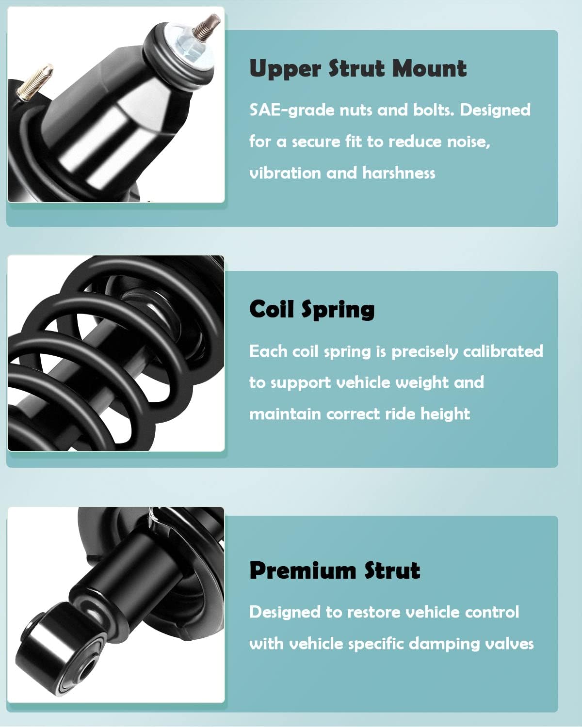 SCITOO Rear Strut Assembly Automotive Replace 171101L 171101R Quick Struts Shock for Honda Element - Set of 2