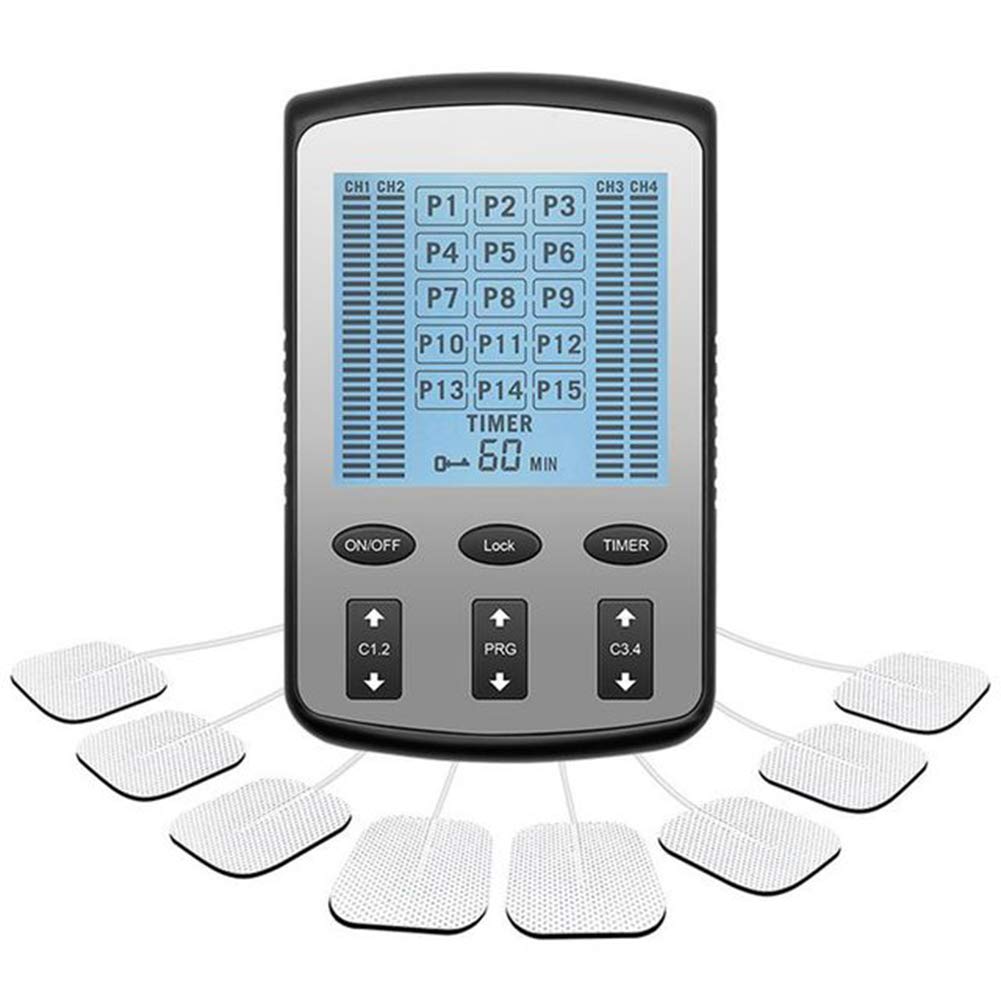 Elettrostimolatore Massaggio EMS Portatile Sollievo dal Dolore Elettrostimolatore TENS ed elettrostimolazione Muscolare Riabilitazione EMS 15 programmi di Massaggio 20 Livelli di intensità