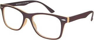 Matte Rubberized Hipster Horn Rim Spring Hinge Reading Glasses Brown +1.5