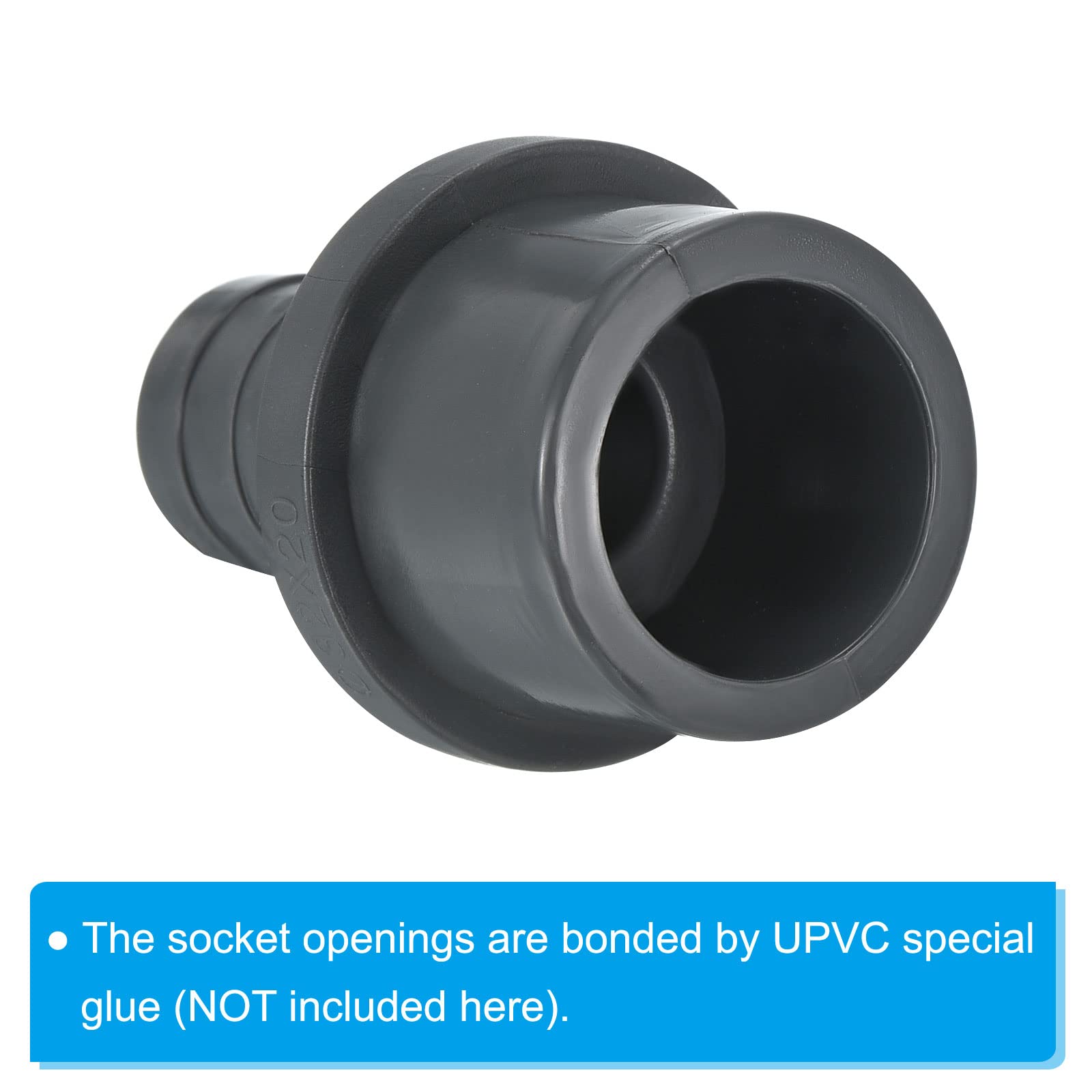 PATIKIL Grey PVC Reducer Pipe Fitting – 3.5x3 Inch Straight Coupling For Plumbing, Sinks, Bathrooms - View #5