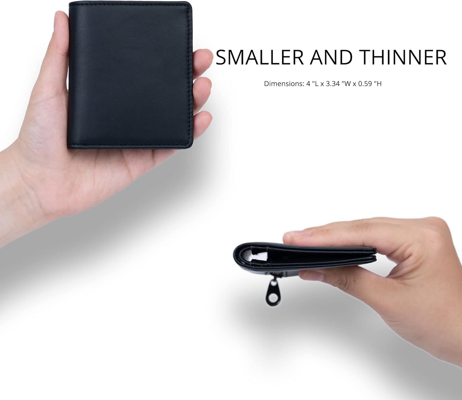 Alldaily Small RFID Wallet for Women Slim Compact Bifold Pocket Ladies Travel Mini Purse (Black) - Image 2