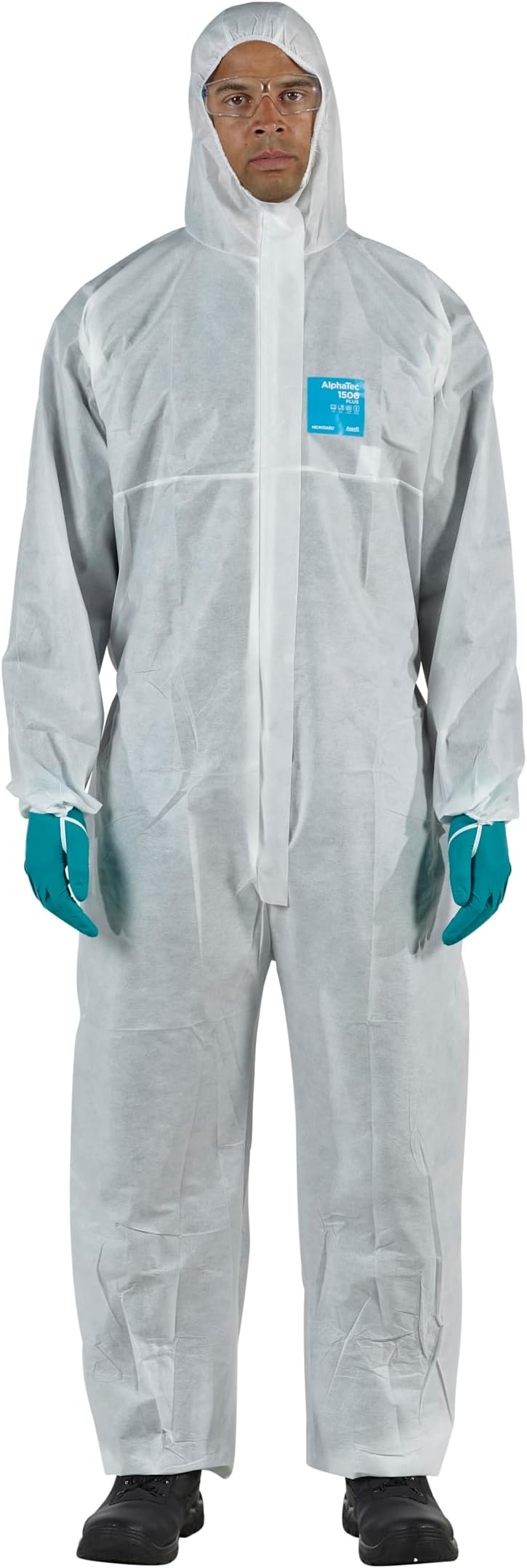 AlphaTec Bodysuit, Disposable Work Overall with Hood, Chemical Protection, Industrial Safety Workwear, Men Women (1 Unit)