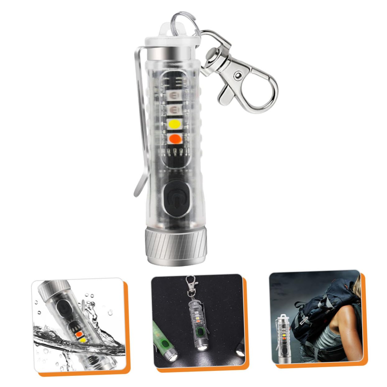 Sosoport 3pezzi Mini Torcia Led Ricaricabile Portachiavi Torcia Tascabile Regolabile Per Emergenze Campeggio e Riparazioni Auto Design Compatto e Leggero Perfetta Per Attività Outdoor