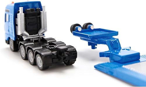 Miniatura 3 de Transportador de cama plana de transporte pesado Azul y Liebherr 974 Litronic Excavator Yellow 1/87 (HO) Modelos fundidos a presión por Siku SK1847