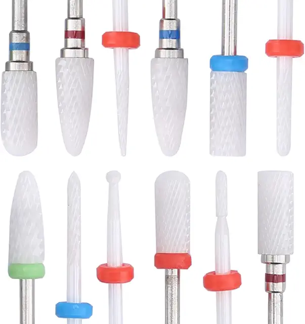 12Pcs Ceramic Nail Drill Files - Frees voor Nagels - Remove Dead Skin