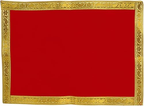 Miniatura 3 de Juego decorativo Pooja Kalash - Lota de cobre - 3.5 pulgadas  Torán de hoja de mango - 36 pulgadas y tapete de tela Puja de terciopelo rojo Aasan