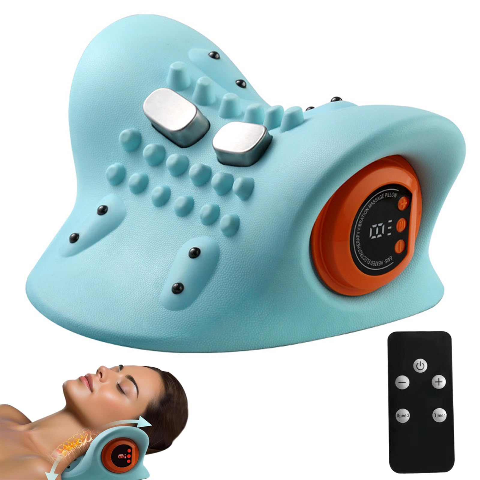 Hugterra Massager, 2024 Neu Hugterra Nackenmassagegerät, Shiatsu Massagegerät mit Wärme, Elektrisches Massagekissen mit 3 Massagemodi, 3D Knet Massagegerät für Nacken Schulter Rücken