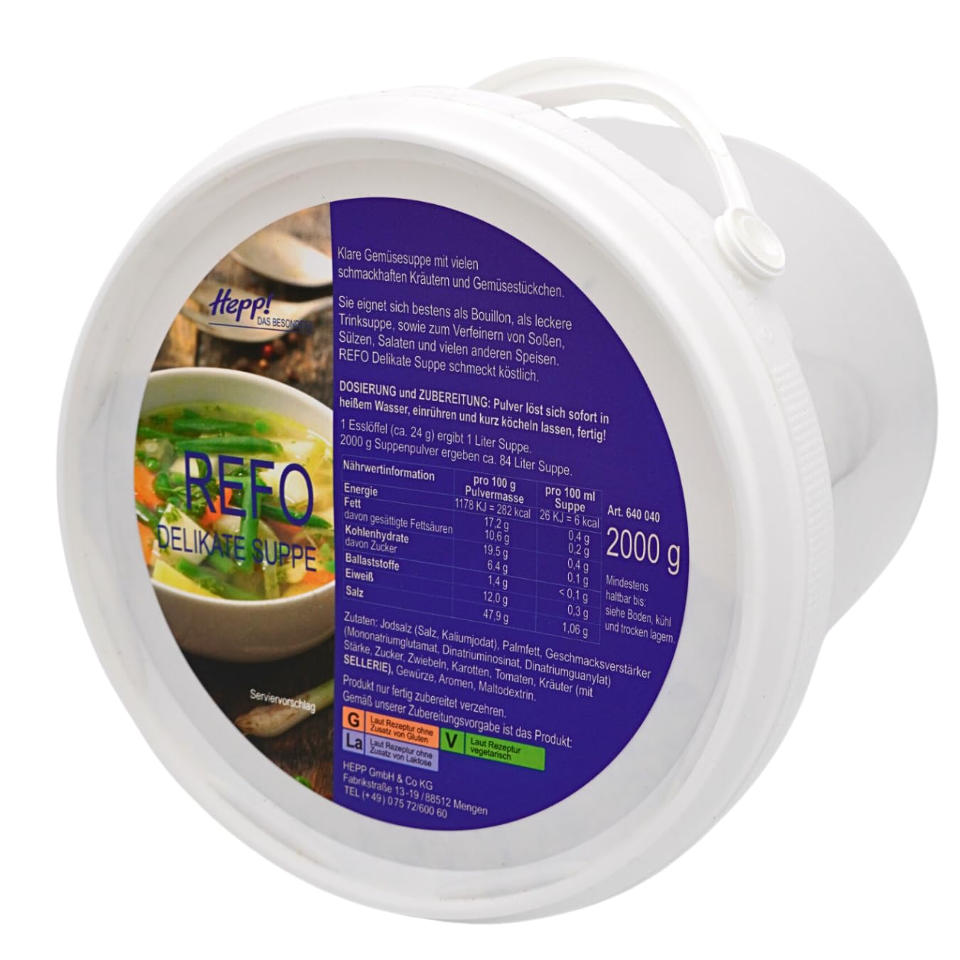 Hepp GmbH & Co KG - Refo Delikate Suppe 2000g (Eimer)