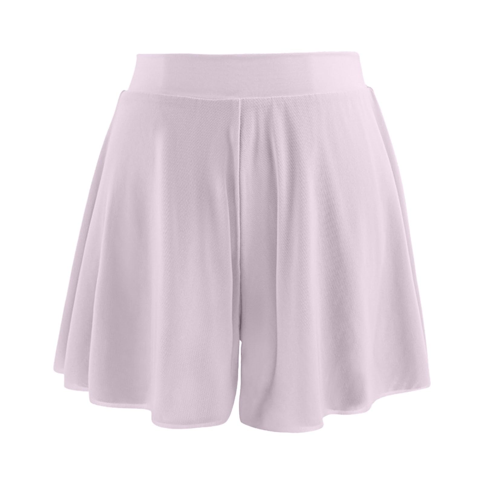 Women's Dance Shorts Elastic Waist Breathable Comfortable Stretchy Performance Activewear for Ballet Yoga (Purple, XL)