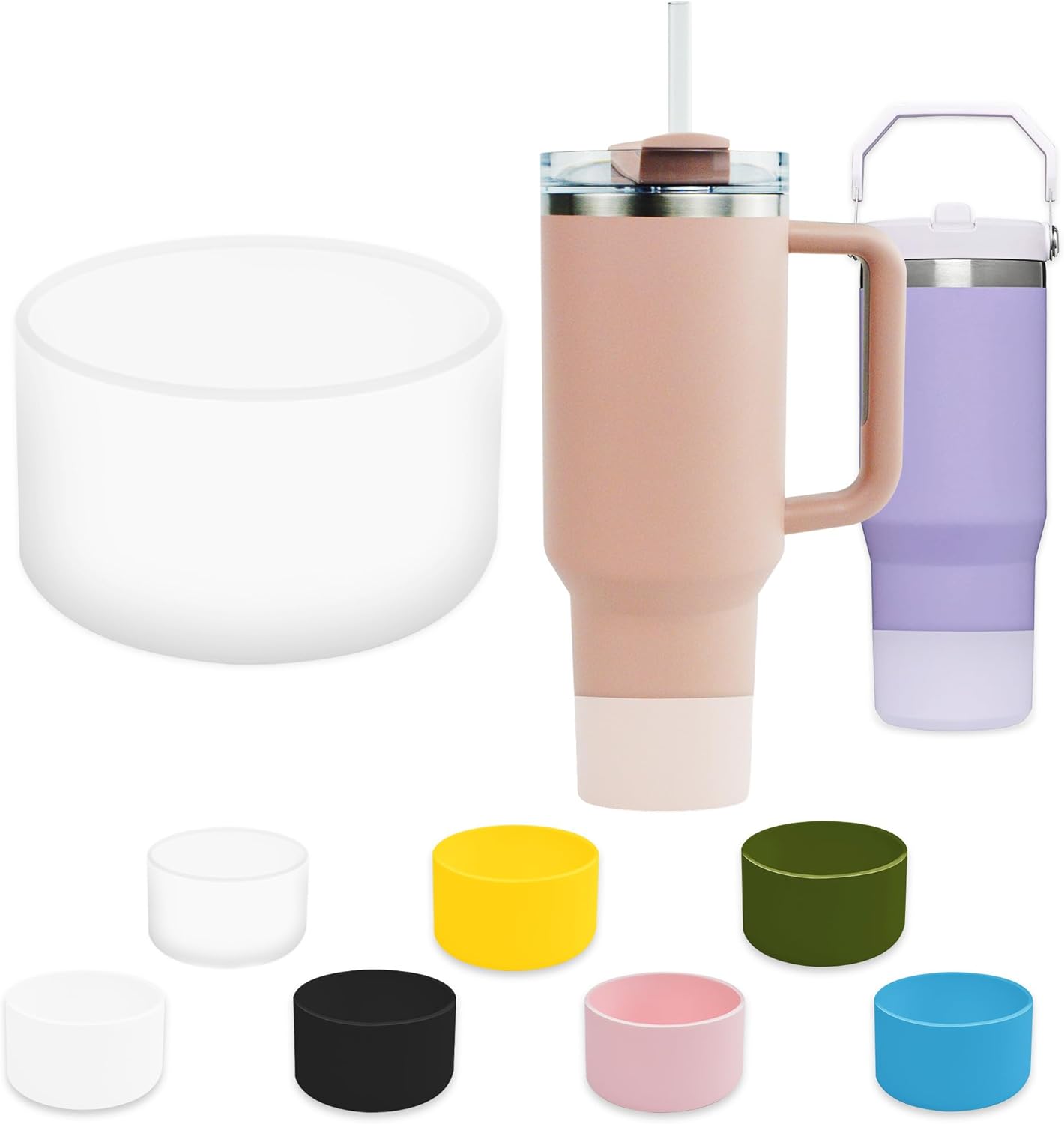 1Pcs Silicone Boot for Stanley 40 oz Quencher Tumbler (Clear) Thumbnail