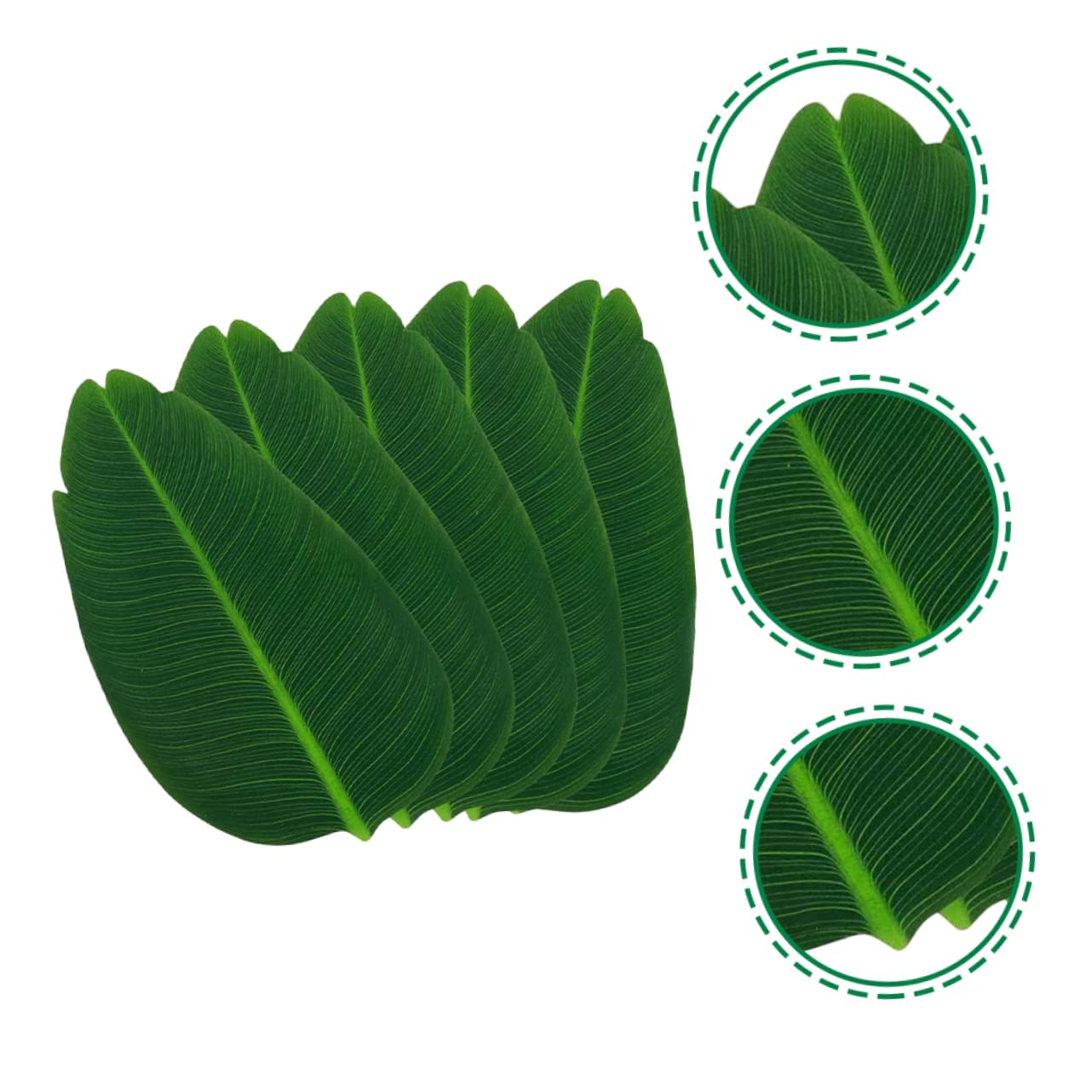 PRETYZOOM 3 Juegos Tapete De Mesa para El Hogar Manteles Individuales Y Posavasos Dorados Centros De Mesa De Palmeras Lugar Caminos De Mesa Tapete De Cocina Tela De Seda Green 5 Piezas * 3