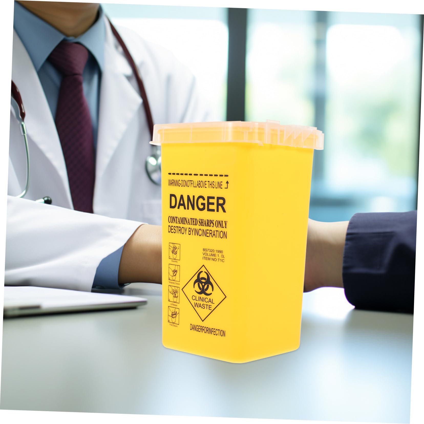 HAPINARY Disposal Buckets Small Container Disposal Box 0.26 Gallon Leak-Proof Lid