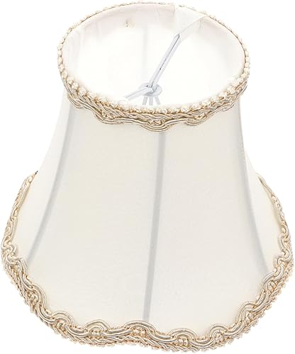 Uonlytech Pantalla de lámpara de tela blanca, con clip de arpillera, pantalla de lino para lámpara de mesa, lámpara de pared para sala de estar,