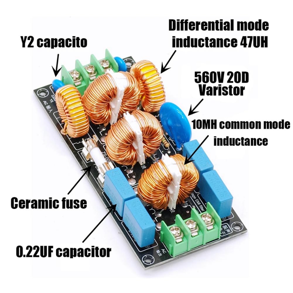 Filtre Audio à Quatre Niveaux Alimentation AC 220 V 110 V Mode Différentiel Mode Commun Règles de Sécurité EMC FCC 16A