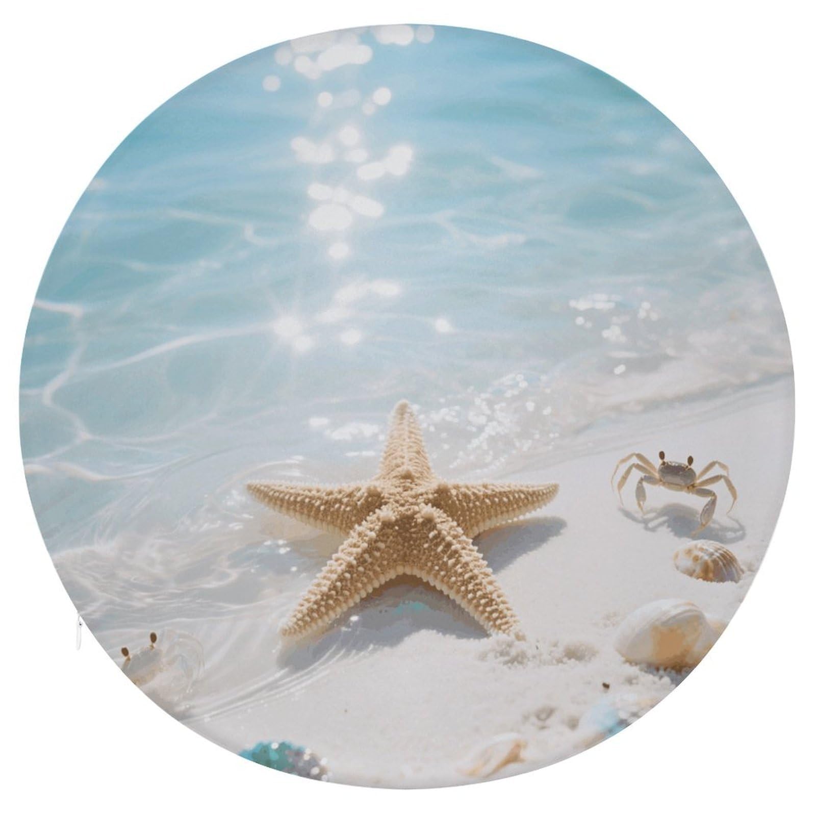 VstaDank Starfish Blue Ocean Cushions Memory Non Slip Car Seat Cushions Dining Chairs Cushion Indoo Dining Room Round Chair Pads with Zipper and Removable Cover Cushion