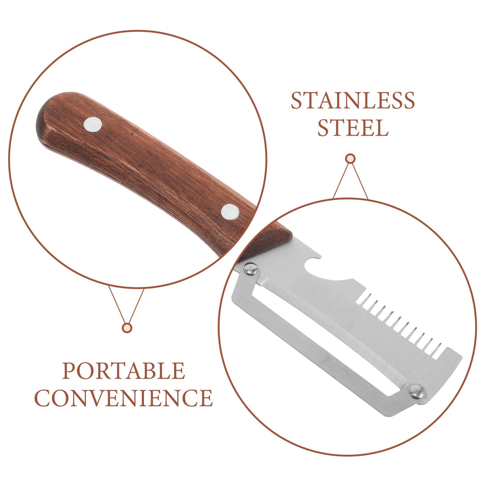 Lot de 2 Éplucheur à LScallion Slicer multifonctions 2 en 1 avec manche en bois pour légumes fruits oignons